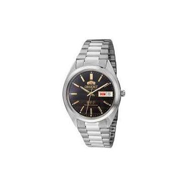 Imagem de Relógio Orient Automático 3 Estrelas Mostrador Preto Calendário Duplo 