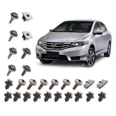 Imagem de Kit 27 Presilhas Grampo Parachoque Dianteiro City 2009 2012 - Plastcar