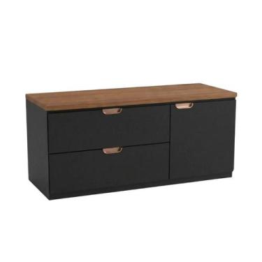 Imagem de Gabinete com Cuba para Banheiro Suspenso Modena 120cm - Venturi, Preto