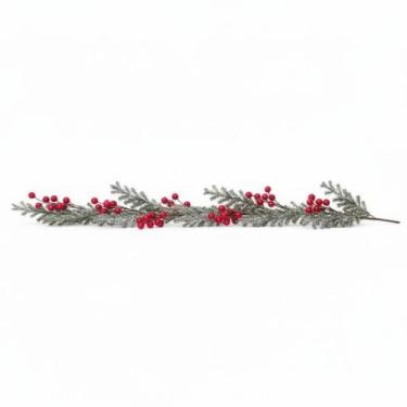 Imagem de Galho Decorativo Longo Vermelho com Bolinhas 1,35m  Natal - Cromus
