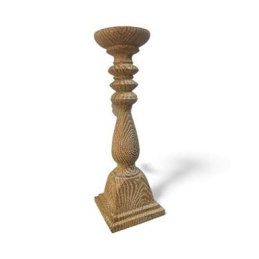 Imagem de Castiçal em madeira patina - 31cm - Tok da Casa