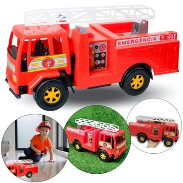 Imagem de Caminhão Dos Bombeiros Carrinho Grande Brinquedo Educativo - Divertoys