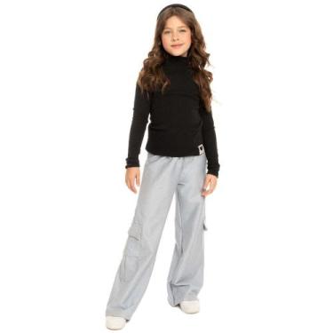Imagem de Calça Wide Leg Infantil Menina Molecotton - By Gus Tamanho:10Cor:Azul 