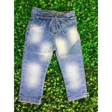 Imagem de Calça Jeans Infantil Femenino C/Cinto -  GIJO, M-BB
