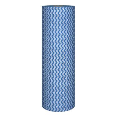 Imagem de Rolo de Panos Multiuso para Limpeza 50 Unidades 50% Viscose e 50% Poliéster Secagem Rápida Azul Flashlimp