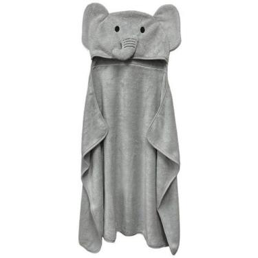 Imagem de Toalha Bebê Power Sec animada Elefante - LAÇO BEBE, Cinza