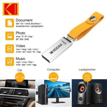 Imagem de Pen Drive Kodak K122 64GB USB 2.0 - Alta Velocidade, Metal Completo, P