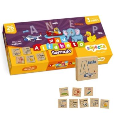 Imagem de Brinquedo Infantil Educativo Meu Alfabeto Ilustrado Sopecca - ALF001