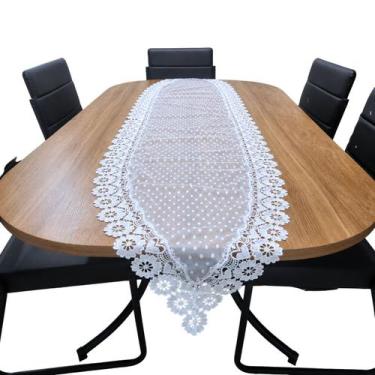 Imagem de Trilho Caminho De Mesa Luxo Branco Tamanho:200cm x 40cm - Meu Véu, 200