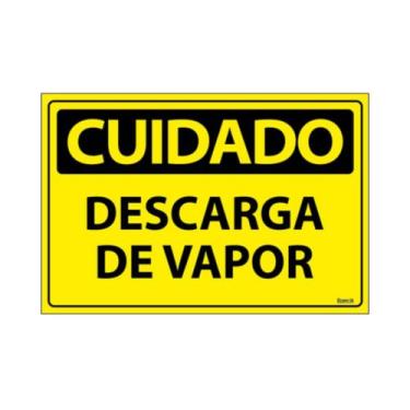 Imagem de Placa De Sinalização Cuidado Descarga De Vapor 30x20 Ecom IA - SC90 F9