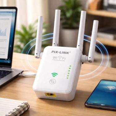 Imagem de Repetidor WiFi PixLink WR49S4T 1200Mbps com 4 Antenas Amplificador de 