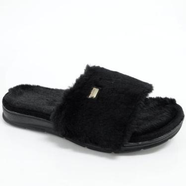Imagem de Pantufa Slide Fem Pegada 266008-02, Preto, 36