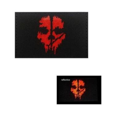 Imagem de Máscara Ghost Face Call of Duty Com Aplique De Tecido E Bordado, Patch