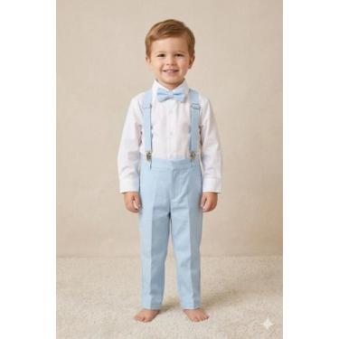 Imagem de Roupa Batizado Infantil Menino Casamento Formatura Papilloo, Azul-cele