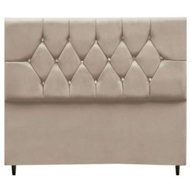 Imagem de Cabeceira Cama Box Estofada Casal 140 Cm Geovana Suede Cor:bege - Desi