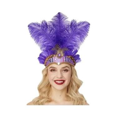 Imagem de Tiara De Cristal Com Plumas Estilo Flapper Dos Anos 1920 Para Mulheres