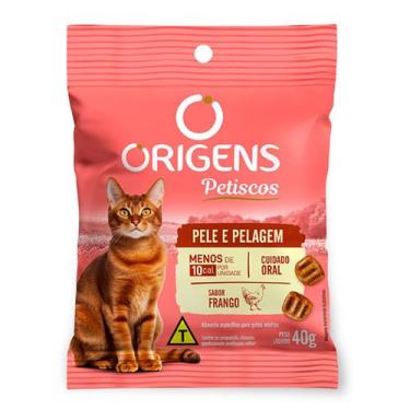 Imagem de Petisco Origens Pele e Pelagem Cuidado Oral Sabor Frango para Gatos 40