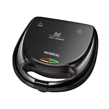 Imagem de MONDIAL Sanduicheira Fast 750W 127V Preta de Aço Inoxidável Moderna