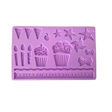 Imagem de Confeitaria dos moldes, F821 MOLDE DE SILICONE CUPCAKE VELA ANIVERSÁRIO CONFEITARIA ARTESANATO