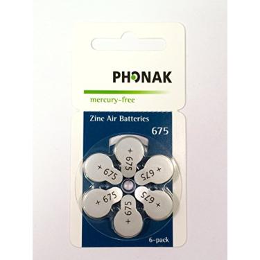 Imagem de Phonak – Bateria para aparelho auditivo de ar de zinco 675 tamanho livre de mercúrio (60 baterias)