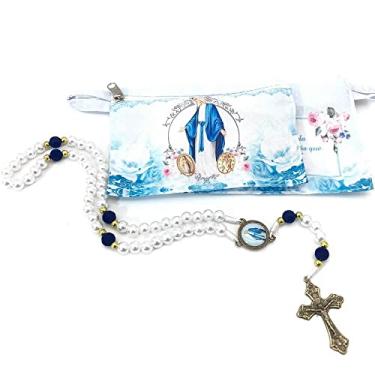 Imagem de Terço Nossa Senhora Das Graças Floral Na Bolsinha Com Ziper