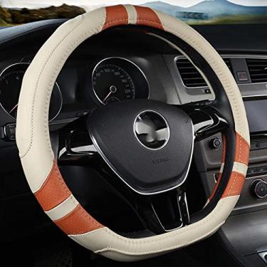 Imagem de ZKSMZS Capa de volante de carro em forma de couro, para Volkswagen Golf 6 7 Polo Passat Tiguan 2016 2017 2018 para Kia Sportage Optima K5
