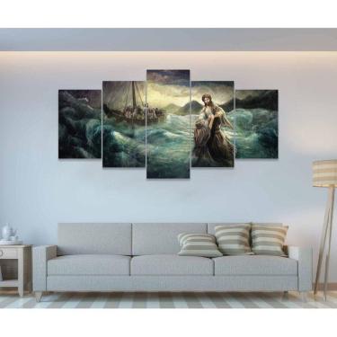 Imagem de Quadro Decorativo Sala Quarto Escritório Jesus Sobre Águas