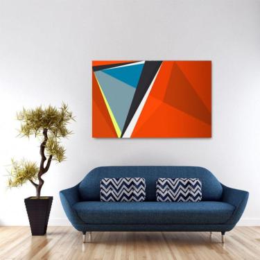 Imagem de Quadro decorativo Abstrato Escritório Sala com Tela em Tecid