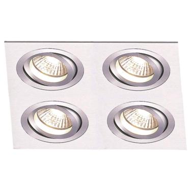 Imagem de Spot Embutir de Alumínio Ecco 4cmx24cmx24cm Bella Iluminação - caixa com 2 Unidade - Alumínio