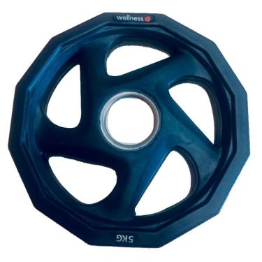 Imagem de Anilha Olímpica Rubber 5 Furos de 5,00 Kg  Wellness- Wk014