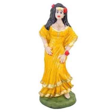 Imagem de Escultura Cigana Amarela 15 Cm Em Resina
