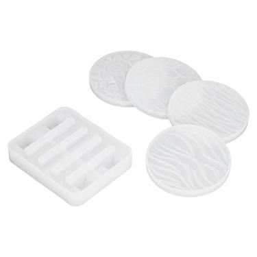 Imagem de Shanrya Molde artesanal, moldes de resina de silicone fácil desmoldagem design ondulado 3D para porta-copos DIY para presentes