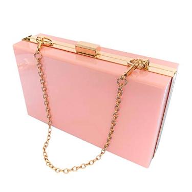 Imagem de Zebrum Bolsa de mão feminina para noite, bolsa de mão de designer para noite, bolsa de embreagem para casamento Lady Party da Zebrum, Acrílico - rosa
