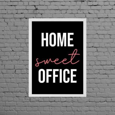 Imagem de Quadro Home Sweet Office 24X18Cm Moldura Branca
