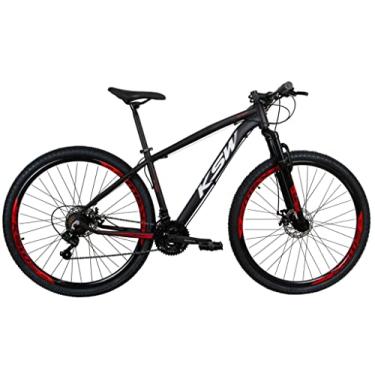 Imagem de Bicicleta aro 29 KSW Câmbios Shimano 24V Freio Hidraulico (PRETO+VERMELHO, 19)