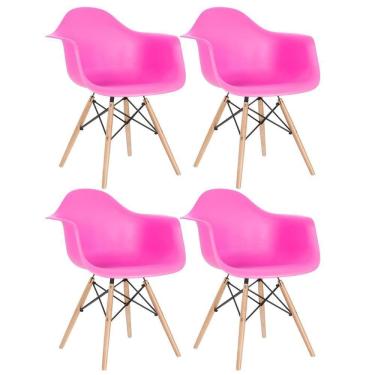 Imagem de 4 Cadeiras Charles Eames Eiffel Daw Clara Rosa Pink