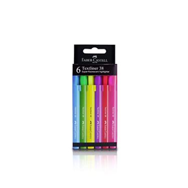 Imagem de Faber-Castell Caneta marca-texto superfluorescente 38 da Textliner – cores sortidas (pacote com 4/6/8), cores vivas, suporte recortado, design leve e fino (6)