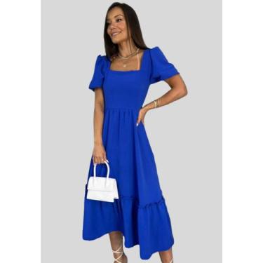 Imagem de Vestido Midi Barrado Maria Nana Marie Vestido Midi Azul Royal