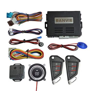 Imagem de BANVIE Sistema de alarme de segurança de entrada sem chave de carro com partida remota do motor e kit de botão de ignição para parar de iniciar
