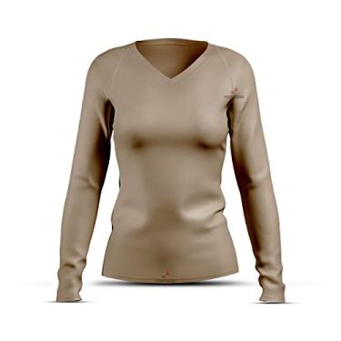 Imagem de Camisa Camiseta ADSTORE Chocolate Térmica Feminina Segunda Pele Proteção Uv 50+ (P)