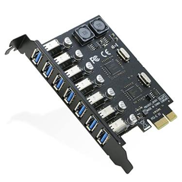 Imagem de Placa de expansão USB 3.0 PCI-e 7 portas, RIITOP PCI-e x1 para USB 3.0 Adaptador HUB 5Gbps (sem necessidade de energia)