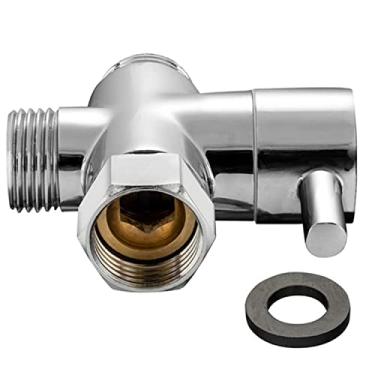 Imagem de AVAbay Válvula T com adaptador de desligar, conector em T de 3 vias, acabamento cromado