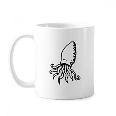 Imagem de Polvo Vida Marinha Ilustração de Desenho Caneca Cerâmica Café Porcelana Copos de Mesa