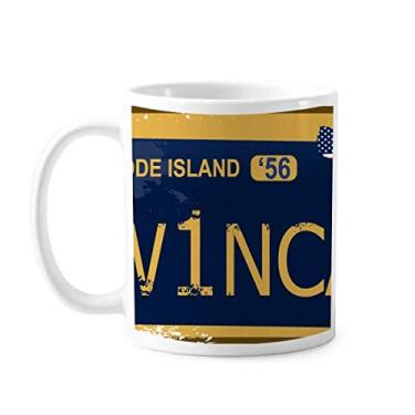 Imagem de Placa de licença EUA American Car Number Mug Cerâmica Coffee Porcelain Cup Tableware