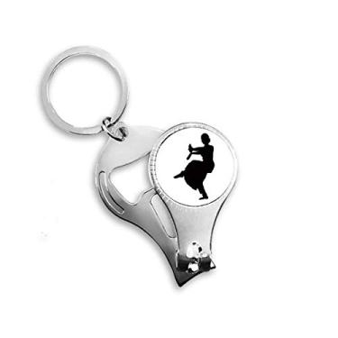 Imagem de Dancer Art Peacock Dance Sports Nail Nipper Ring Chaveiro Abridor de Garrafas Cortador