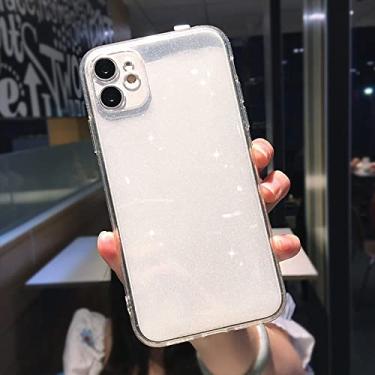 Imagem de Capa de telefone transparente com glitter e cores doces para iPhone 13 11 12 Pro 12 Mini X XR XS Max SE 2020 7 8 Plus 6 6s Capa de silicone macio, TR, para iPhone 13