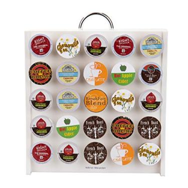 Imagem de Mind Reader Organizador de parede de armazenamento, armário, unidade de bloqueio de café de porção única com alça, comporta 50 cápsulas, 13 cm C x 32 cm L x 36,8 cm A, branco