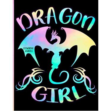 Imagem de Dragon Girl: Cute Watercolor 8.5'' x 11'' Sketch book with blank paper for Dragon Lovers | Perfect Dragons notebook for teen girls | Large Sketchbook for Drawing, Doodling or Sketching.
