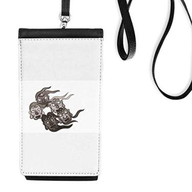 Imagem de Carteira de celular estilo cinco Goblins estilo chinês, bolso preto para pendurar