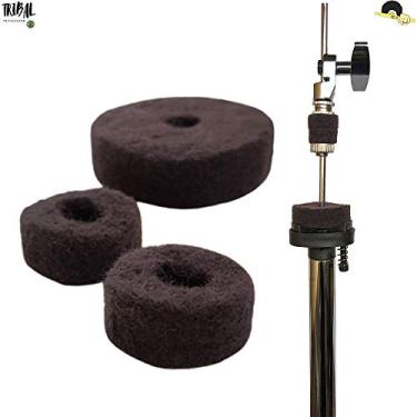 Imagem de Kit de Feltros Tribal Percussion para base e Presilha de chimbal - Lã de carneiro cor:Preto